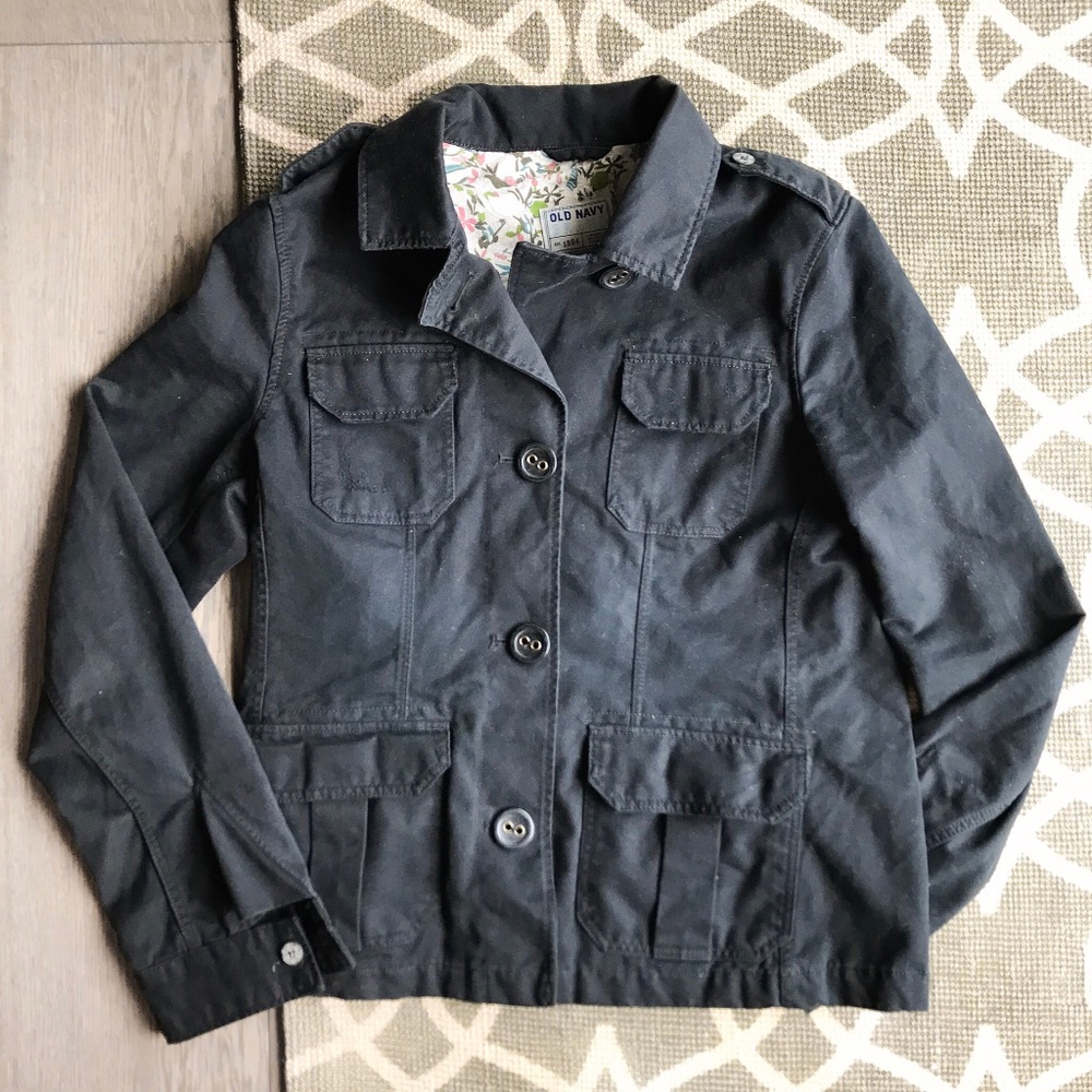 Old Navy Black Utility Jacket cotton size M